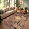 Living Room Rug Lava Wood Grain 3D Visual Illusion Theme Carpet Non-Slip Soft Easy Clean Impactful Home Decor Mat