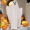 Halloween Light-up Ghost Decoration with LED Light Outdoor Spooky Standing White Ghost for Porch Fireplace Party Garden Decor