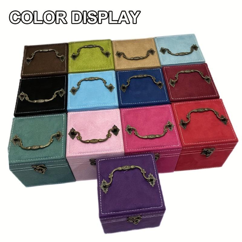 1pcs Jewelry Storage Box Imitation Suede Three-layer Compartment Jewelry Storage Box Ring Bracelet Necklace Multi-color Optional