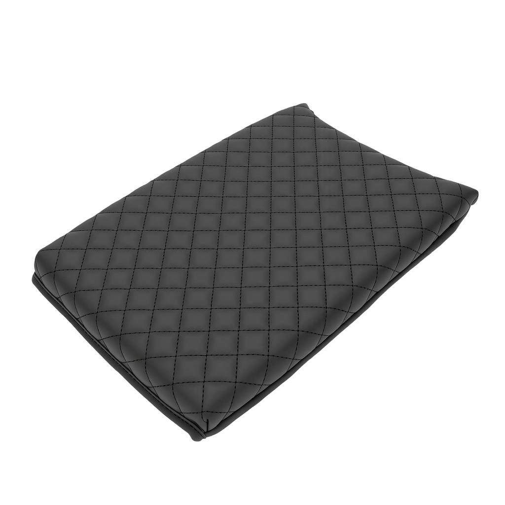 Center Console Armrest Cover PU Leather Black Knitted Texture Replacement for Ridgeline 2024 2026 Car Armrest Pad