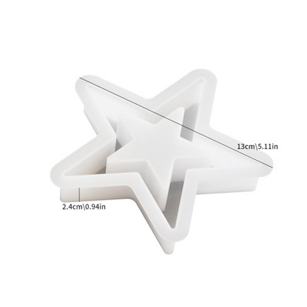 Silicone Star Mould Star Resin Molds Desktop Ornament Silicone Mould Hollow Star Shaped Mold Festive Candle Mold for Crafting