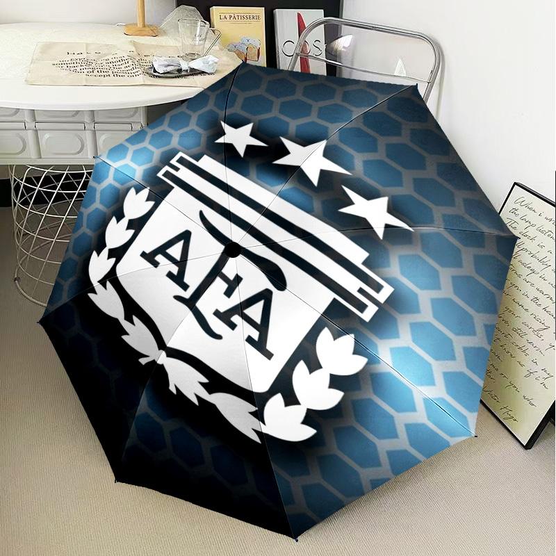 1 Stück Argentinien Fußballverein Bedruckter Regenschirm Faltbarer Regenschirm, Automatischer Regenschirm 8-Speichen für Reisen, Camping Fan Geschenke Weihnachtsgeschenke