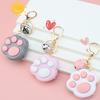 Mini Fidget Toy Lovely Portable Funny Cat Paw Push Fidget Game Keychain for Children