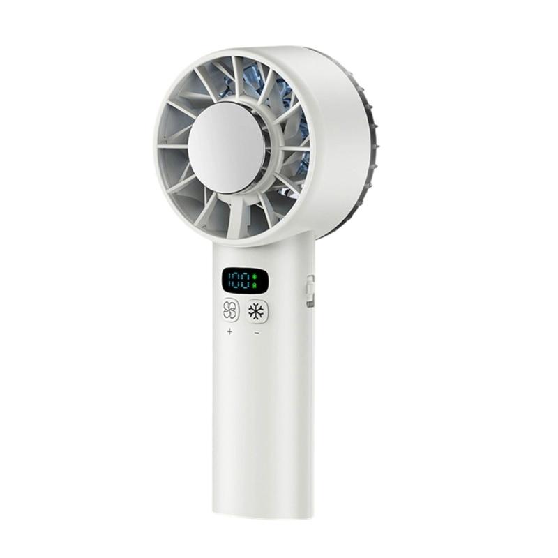 Multifuntional Digital Display Fan Efficient Cooling Fan 5200mAh Quiet Powerful Fan Plastic Texture for Outdoor Travel