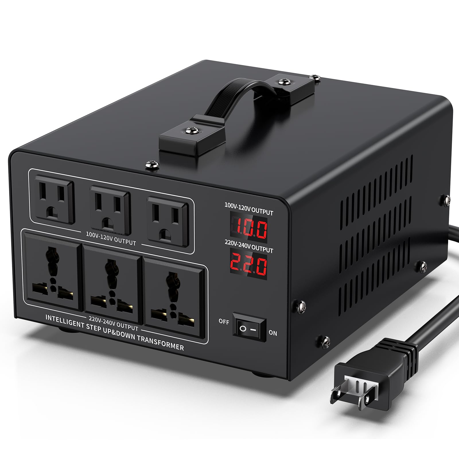 

JARXIOKE 3000W for Using Overseas Electrical Appliances in 100V to 220V Voltage Automatic for Overseas Travel Output Voltage Transformer, чорний