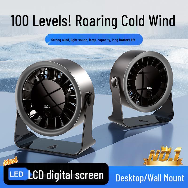New Two-in-One USB Rechargeable Desktop & Wall-Mounted Circulation Fan
