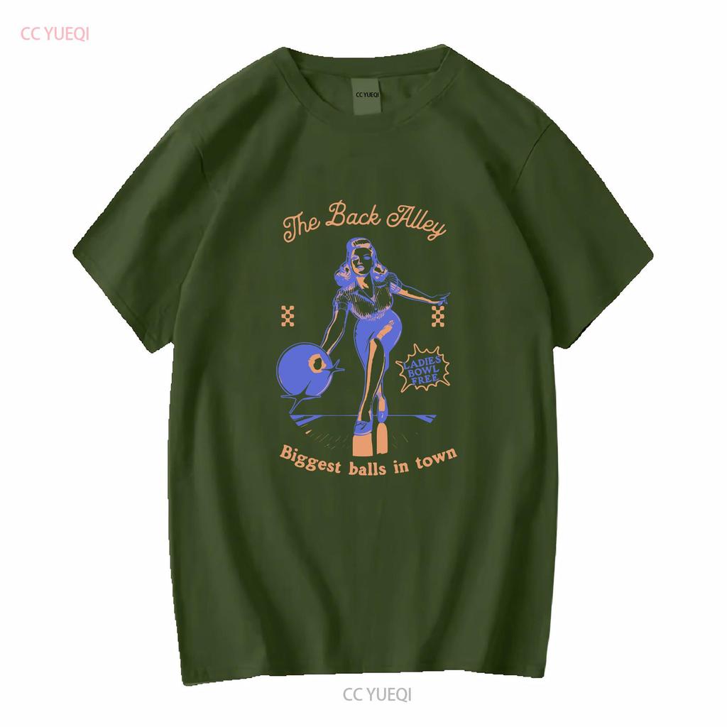 Funny Retro T Shirt Humorous Playful for Bowling Lovers Summer Fun Style Long or Short Sleeves Vintage Washed