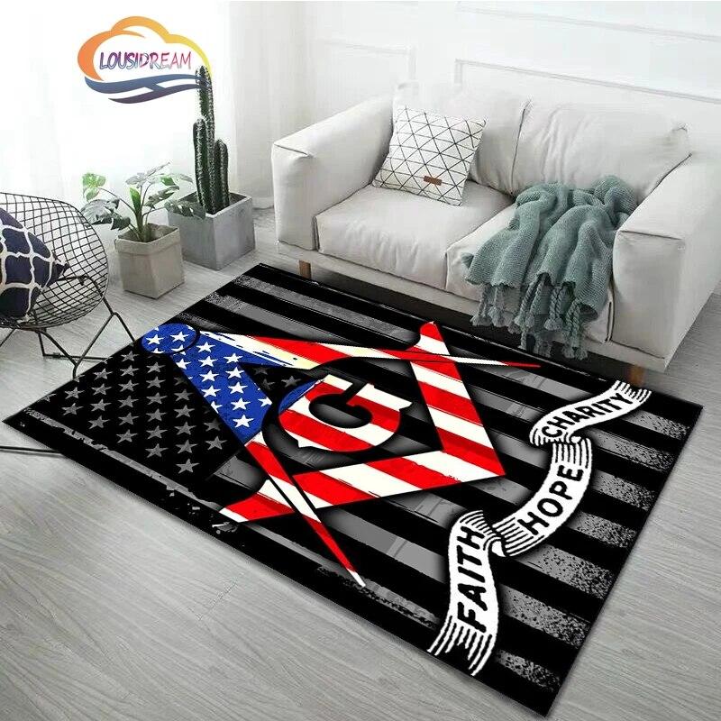 Νεότερο μοδάτο χαλί Freemasonry Χαλί Μασονικό μαλακό χαλάκι πόρτας Χαλιά κρεβατοκάμαρας Freemason Σαλόνι Πόρτα Δάπεδο Χωλ Χαλάκι Χαλάκι γιόγκα