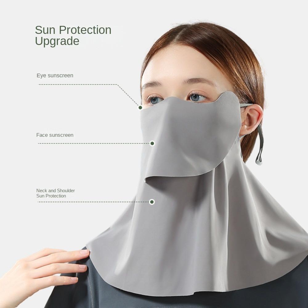 Breathable Summer Ice Silk Face Mask Fishing Face Shield Neckline Face Cover  Driving