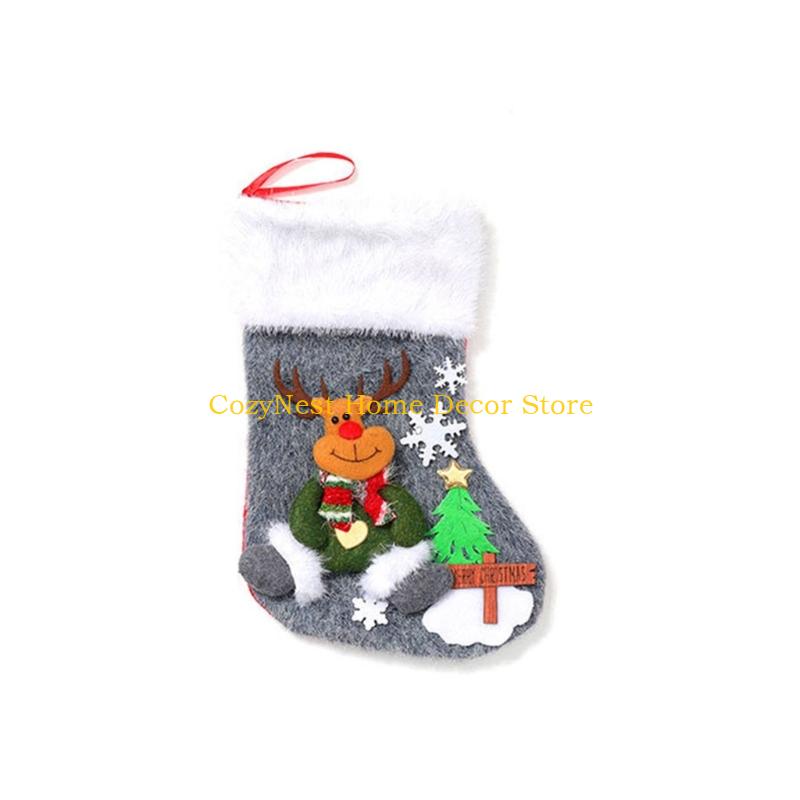 92MF Bear Christmas Stockings Christmas Tree Ornament Cartoon Christmas Hanging Socks