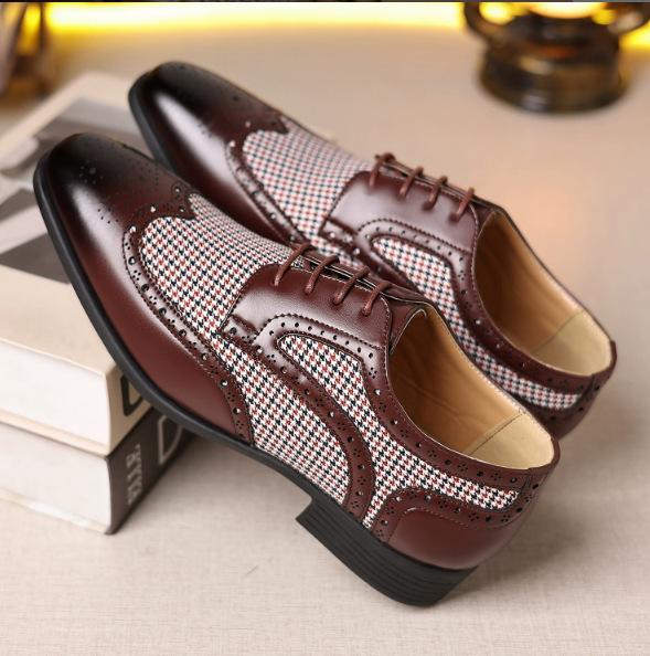 

Модная мужская обувь, дизайн сращивания, универсальные деловые кожаные туфли, повседневные дышащие свадебные туфли, тренд Zapatos Hombre 48 красный