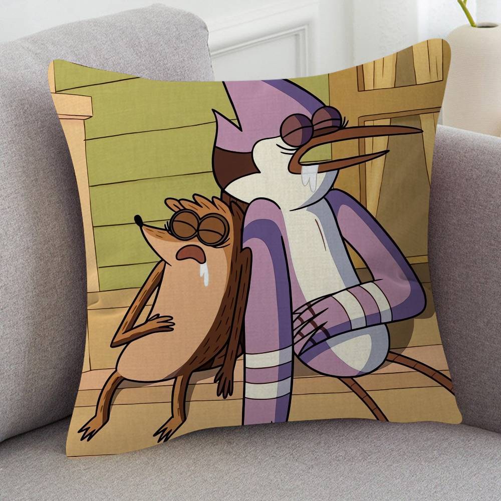 Anime Regular Show Cute Cartoon Twodimensional Pillowcase Bedroom Sofa Cushion Cover Nap Pillow Cover