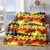 2026 New Arrivals 1pc Soft Throw Blanket, Tropical Palm Tree And Hibiscus Design, Warm And Comfortable for Sofa, Office, Bed Machine Washable, All Sea
