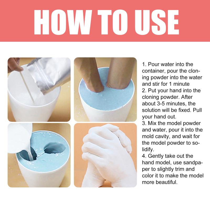 DIY Gips Handabdruck Set 3D Handform Skulptur Gedenkstück für Paar Familie Geschenk Handgemachtes Bastelset