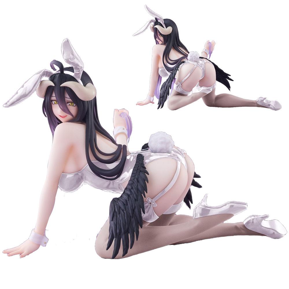 11CM Anime OVERLORD Figure Albedo Bunny Girl Kneeling Swimsuit Cute Model Toys Gifts Collection Decoration Ornaments PVC