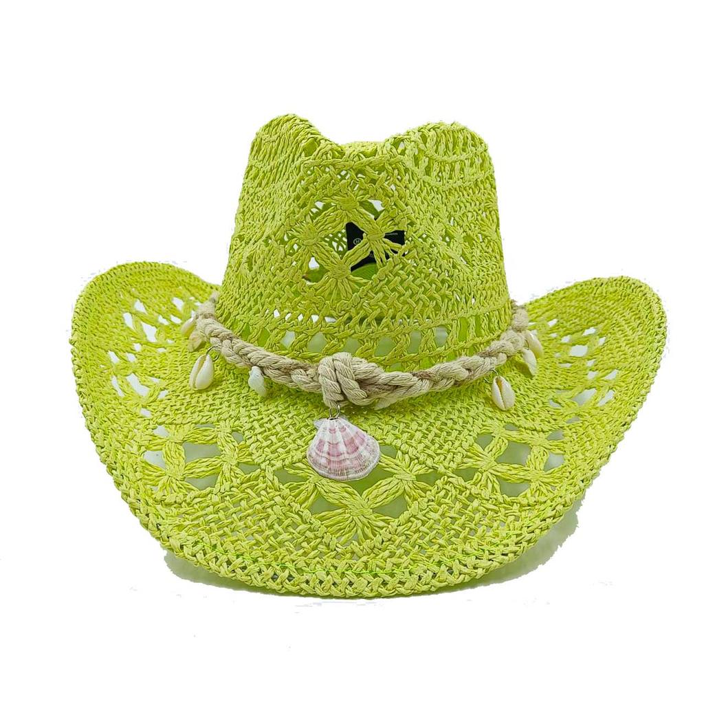 Corn Husk Material Straw Hat Western Cowboy Hat Spring and Summer Men and Women Panama Sun Hat Elegant Cowboy Straw Hat