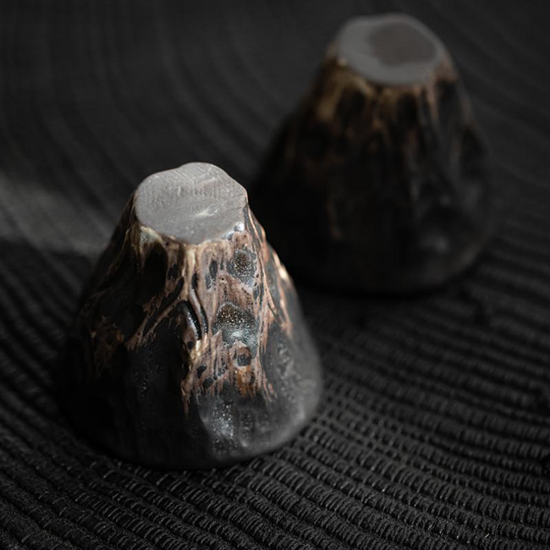 1pc Japanese style wabi-sabi style lotus rhyme tea cup rough pottery kung fu tea set tasting tea cup small single cup master cup