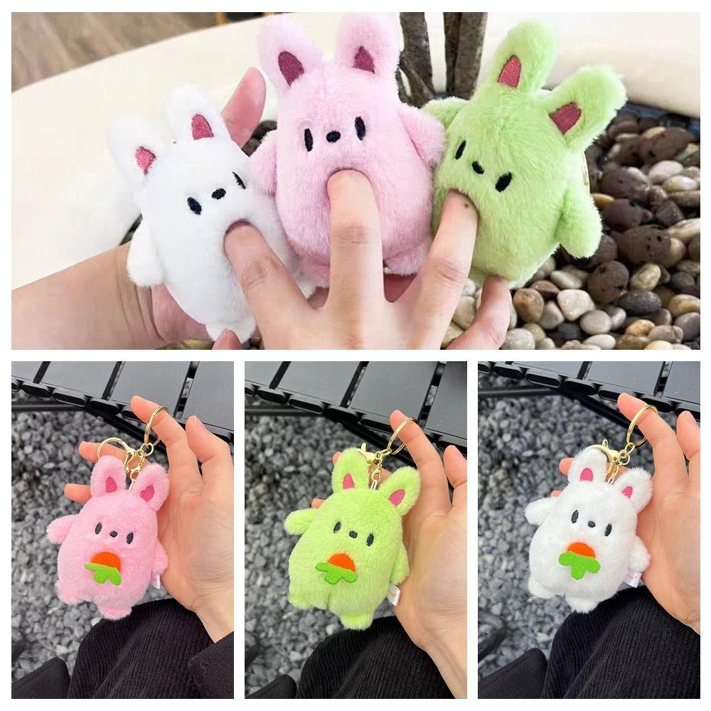 

Radish Rabbit Rabbits Eat Radishes Keychain Cartoon Rabbit Carrot Plush Doll Bag Decoration белый