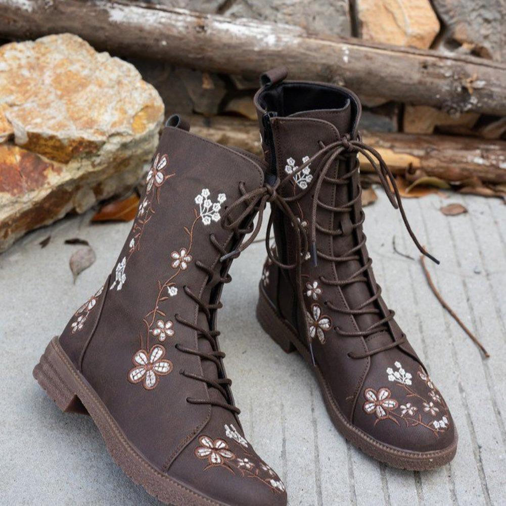 Fashion New Autumn Winter Fashionable Versatile High Tube Square Heel Women's Boots Side Zipper Round Toe Casual Comfortable Short Boots