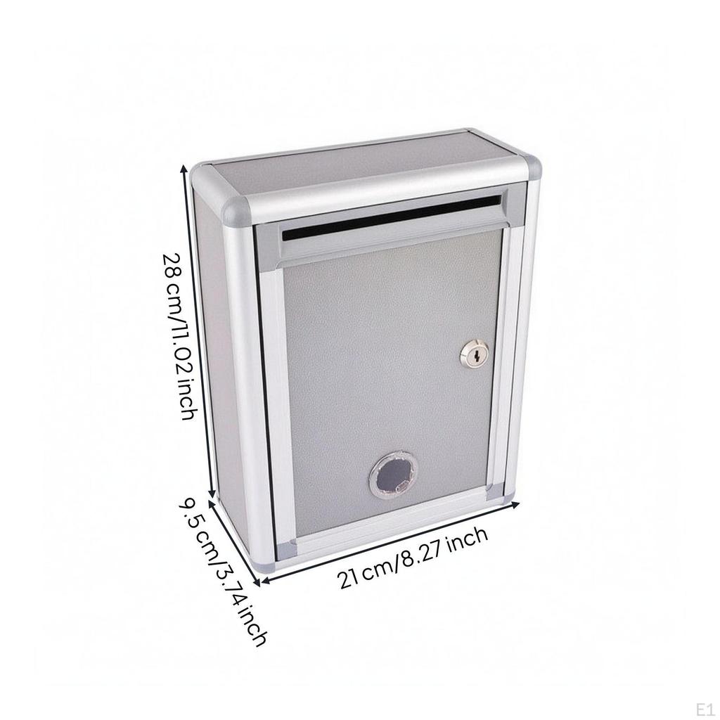 Metal Suggestion Box Lockable Wall Mounted Feedback Office Accessory with