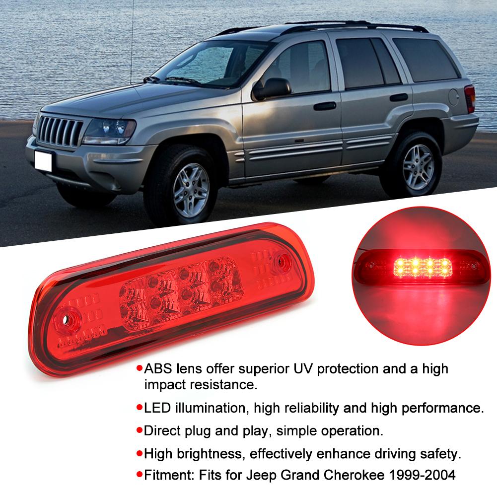 High Mount Brake Light LED Stop Lamps 55155140AB Fits for Jeep Grand Cherokee 19992004Red
