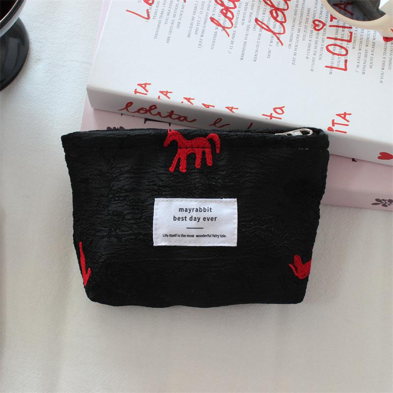 

New Jacquard Pony Makeup Bag Fashion Clutch Bag Women Large Capacity Cosmetic Bags Travel Organizer Toiletry Bag Lipstick Holder