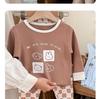Children's Cozy Velvet Cotton Long Johns and Pajama Set for Autumn and Winter, Seamless and 320G Thickened, Class A Quality.