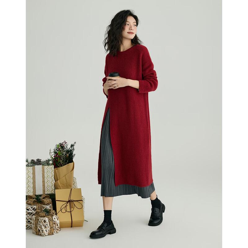 

Demana French Style Knitted Slit Long Dress L