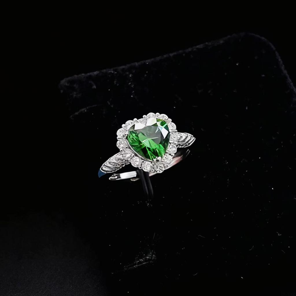 Heart Of The Ocean Women'S Ring Cultivation Sapphire Ruby Love Open Ring Women'S Heart Colored Treasure Ring