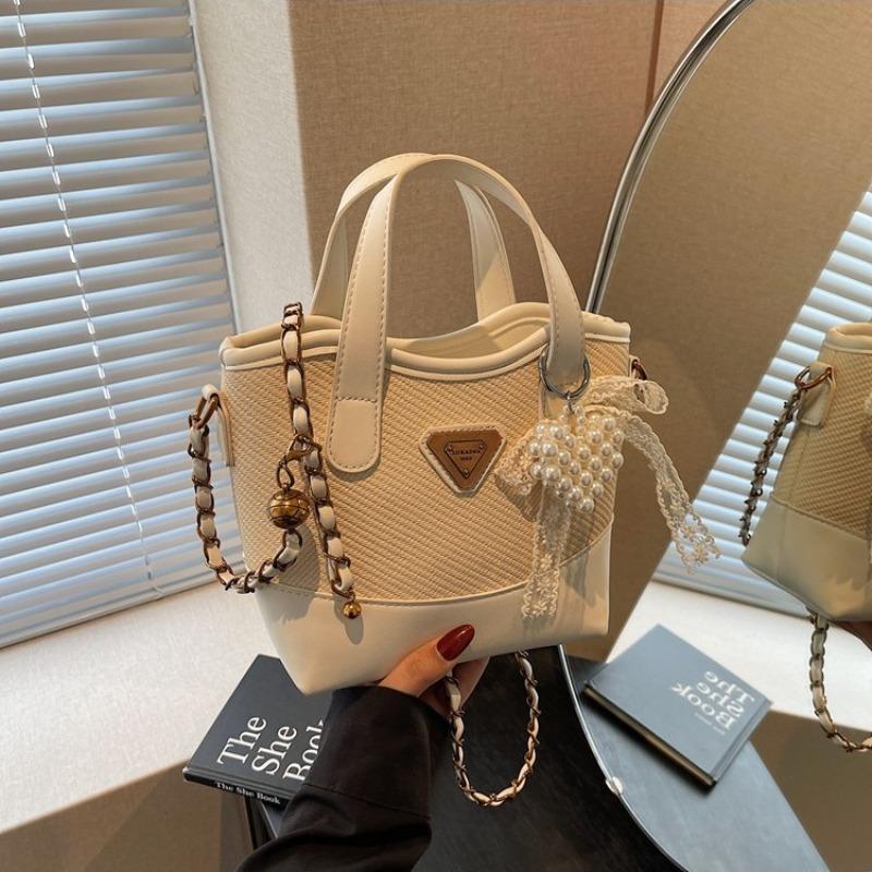 Fashion Contrasting Color Bucket Bag Spring New Trend Fashion Shoulder Bag Versatile Casual Messenger Bag