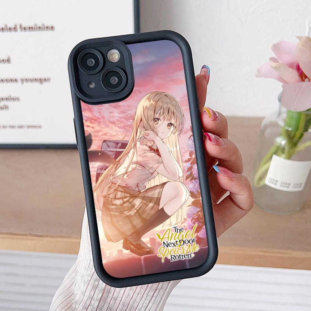 

Angel Mahiru Shina Phone Case for iPhone 17 16 15 14 13 12 11 Air Pro Max Plus Black Soft TPU Shockproof Cover iPhone 13 Pro