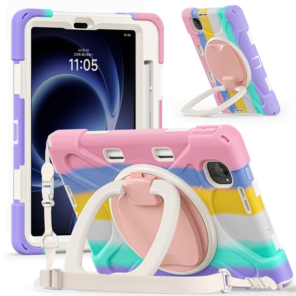 Hybrid Stand Case Universal for Xiaomi Pad Mini Redmi K Pad 2025 8.8 Inch Rotating Handle Grip Armor Cover with Shoulder Strap