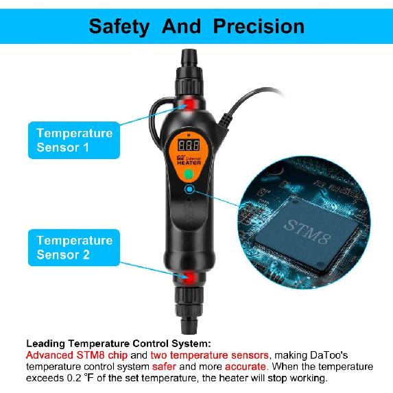 Aquarium External Heater in-Line Fish Tank External Heater 300W for Canister Filter