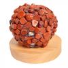LED Lamp In Red Jasper Tumbled Stones 7 - 8cm Diameter 400 Gr Approx