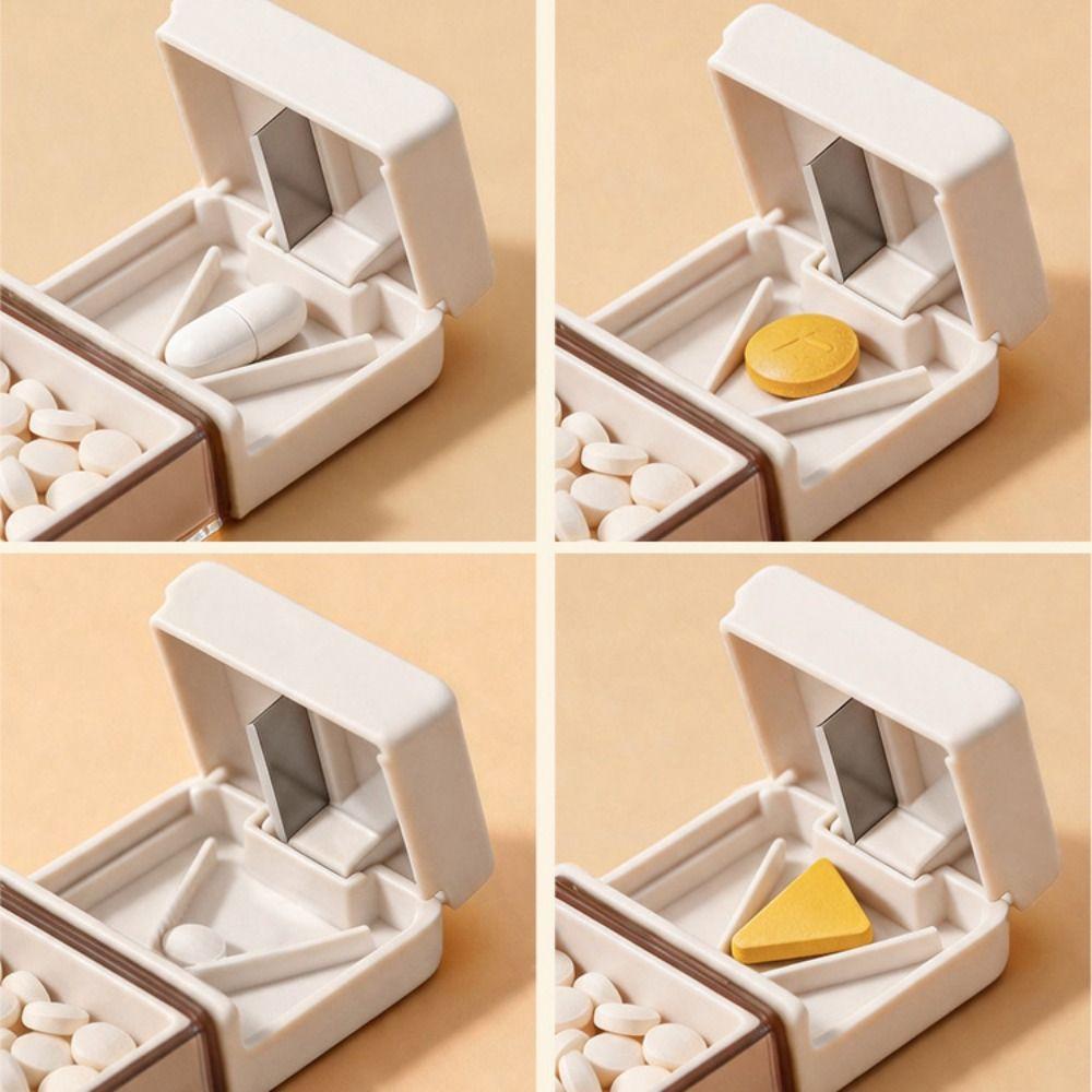 with Pill Cutter Pill Box Splitters 2-IN-1 Drug Tablet Organizer New Pill Organizer
