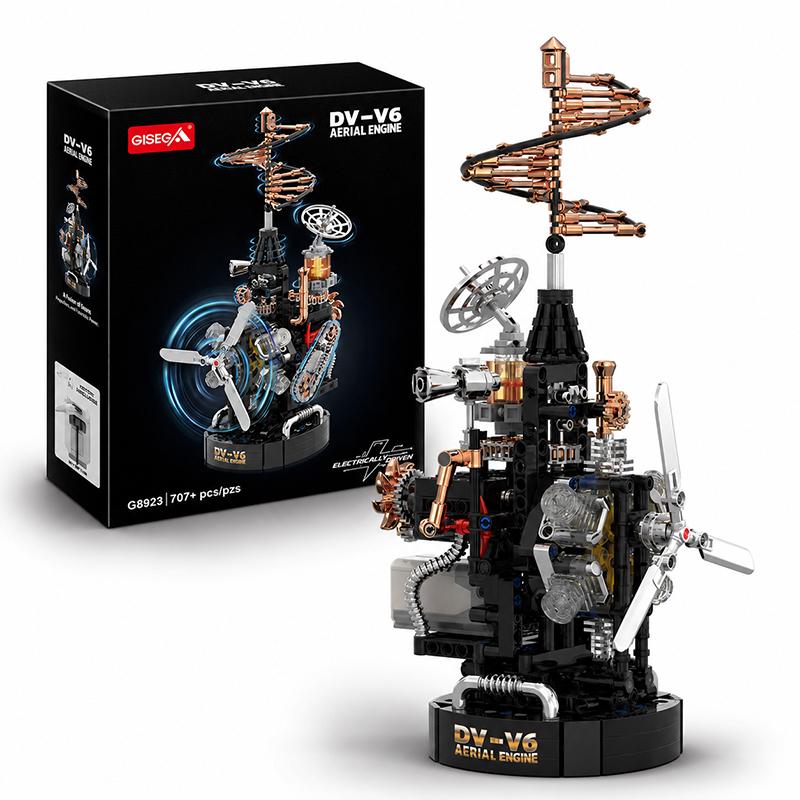 Motorized V6 Aerial Engine Mechanical MOC