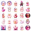 50Pcs Cute Pink Duck Stickers Pack - Adorable Animal Decals for Laptop/Phone/Luggage Decor