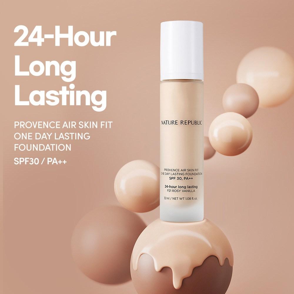 Nature Republic Provence Air Skin Fit One Day Lasting Foundation 30ml, P21 Rosy Vanilla, 1 Stk.