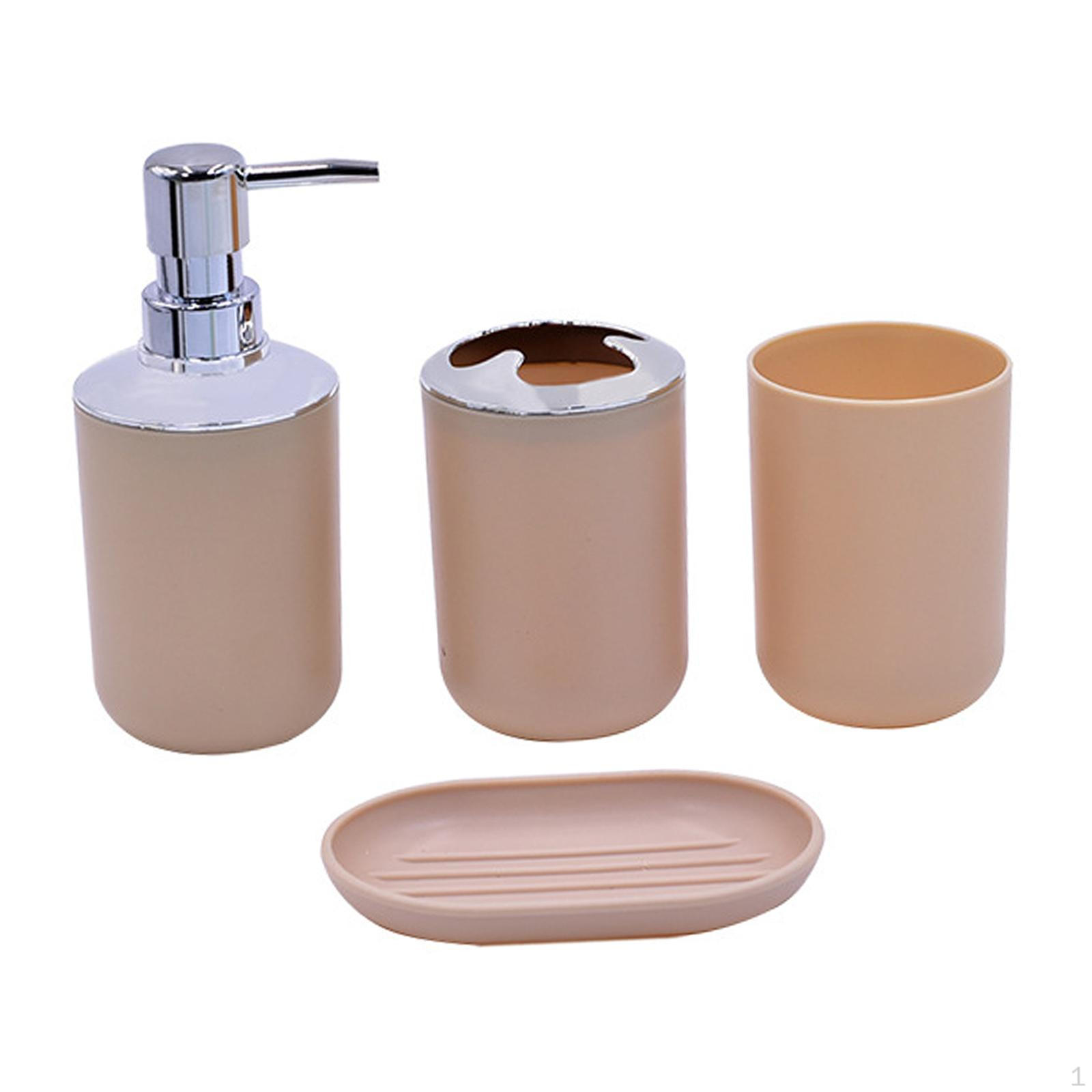 

Набор аксессуаров, стакан для ополаскивания полости рта, подарок на новоселье, современный держатель для зубных щеток, 4 предмета для туалетного столика абрикосовый