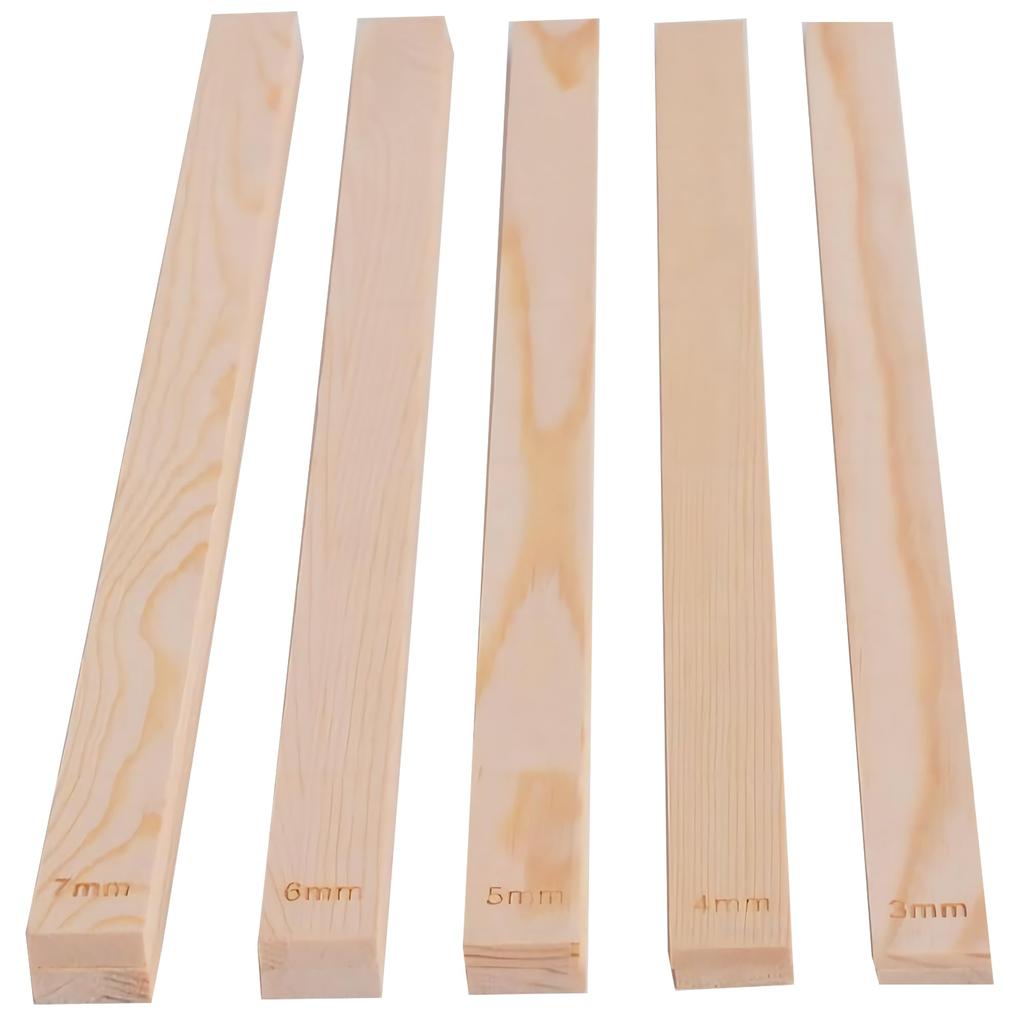 Pottery Thickness Guides Kit - 10pc Wooden Slabs Set for Polymer Clay, Ceramics & Baking - Multi-Size Rolling Pin Spacers
