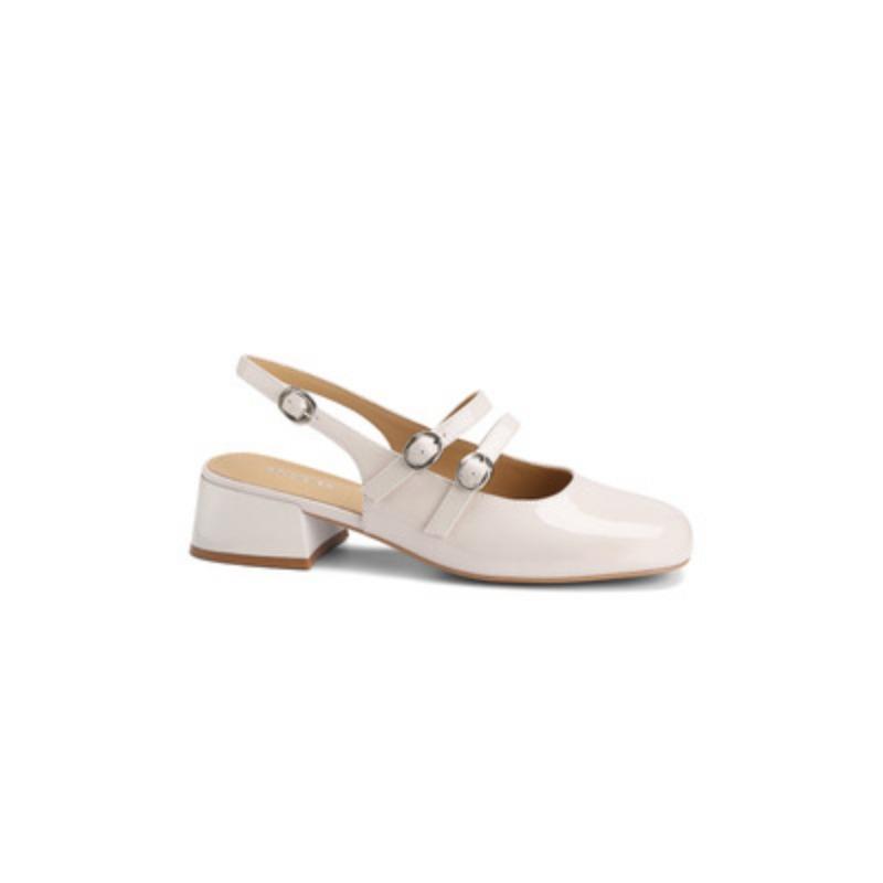 Sheepskin version thick heel leather bag head sandals women's summer wear with skirt Mary Jane shoes empty single shoes cool slippers