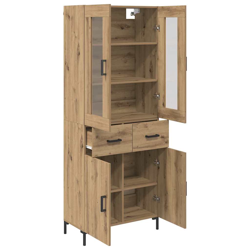 Highboard with Drawers 2 Pcs Artisan Oak Wood Based Material