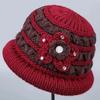 Autumn and winter old man hat knitted warm mother hat medium old plush thickened wool basin hat old lady hat