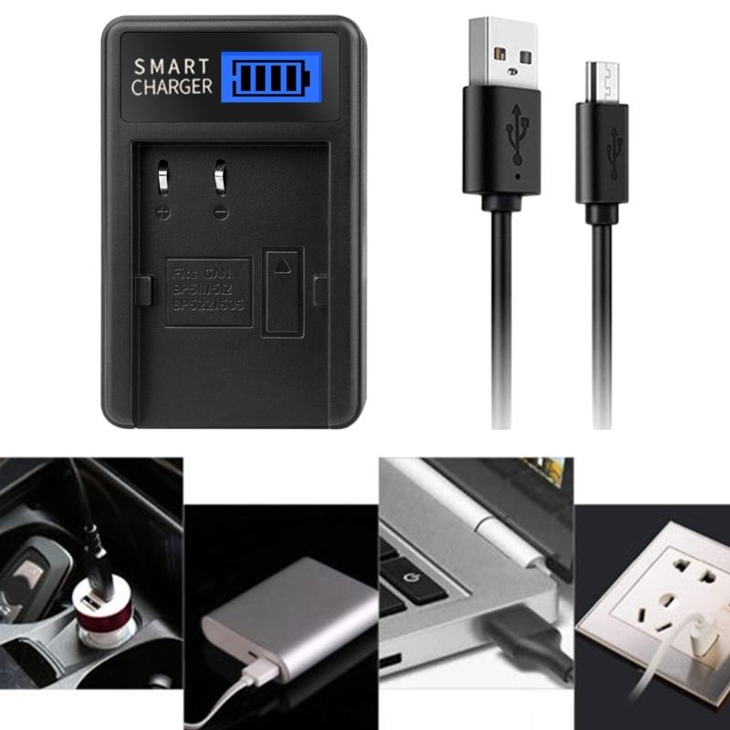 Portable LCD Screen Display Camera Battery Chargers for BP511 5D 50D 40D 20D Cameras Convenient Charging Power Supply