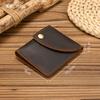 Retro Crazy Horse Leather Card Bag Men'S Leather Short Wallet Men'S Card Bag First Layer Cowhide Card Clip