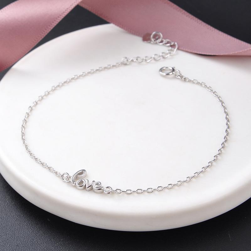 Lindon Women Zircon 925 Sterling Silver Jewelry Geometric Bead Chain Link Bracelet Fashion Fine Wedding Gift for Girlfriend