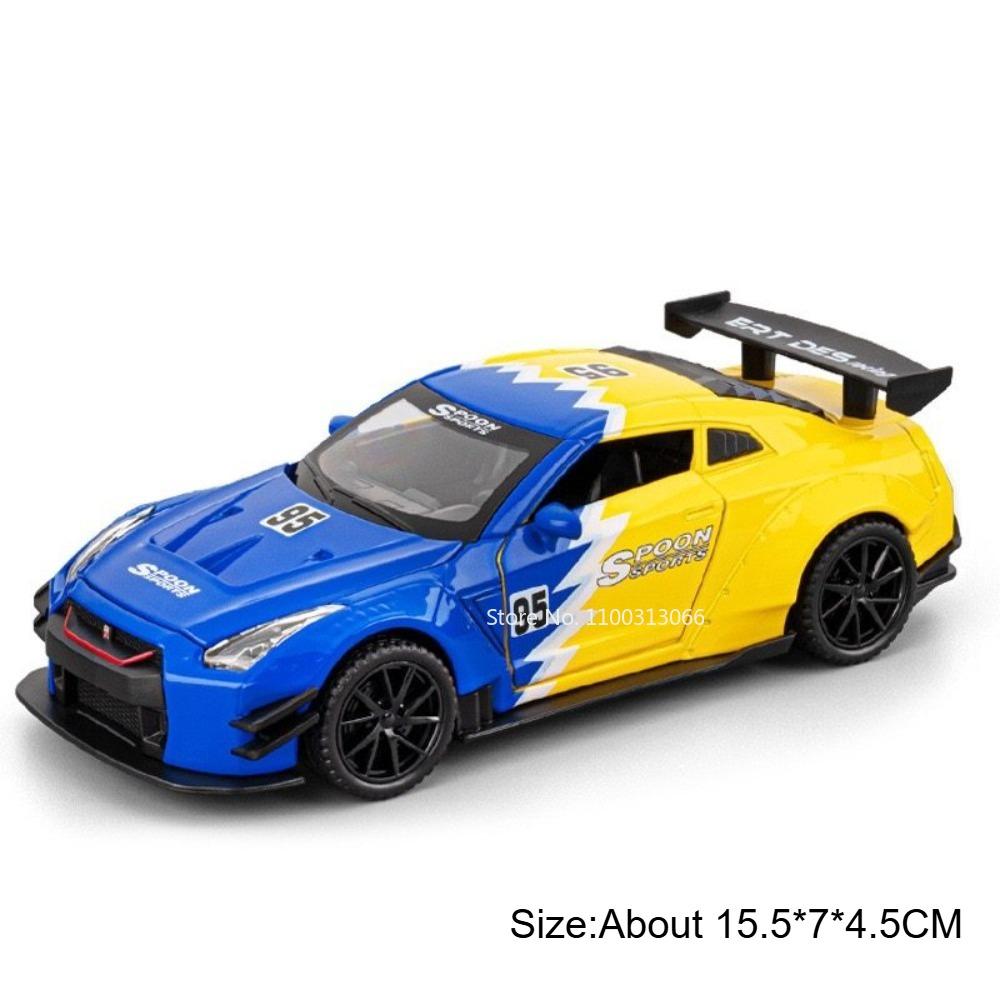 1:32 Scale GTR Honda NEW TYPER Toys Cars Models Doors Opened With Pull Back Miniature Cars Light Sound Vehicles Educational Toys