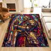 Stained Glass Knight with Sword Print Carpet Rug for Living Room Bedroom Sofa Doormat Home Decor Non-slip Floor Mat