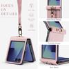 Retro Wrist Strap Leather Phone Case for Samsung Galaxy Z Flip 8 7 FE 6 5 4 Shockproof Comfortable Grip Slim Fit Portable Cover