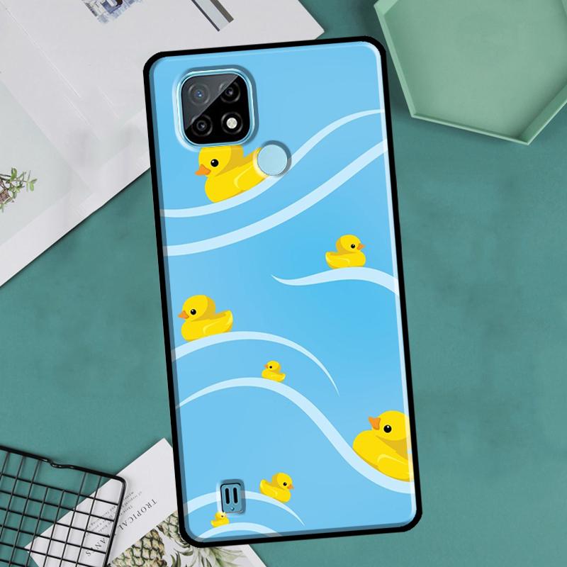 Kwaii Yellow Duck For Realme GT Neo 2 3 Master 8i 9i 8 9 Pro Plus C35 Case For OnePlus 9 10 Pro 9R 10R Nord2